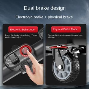 Carretilla plana Industrial Eléctrica del acero inoxidable de cuatro ruedas con diseño del motor 350W y de la plataforma - Product Image 3