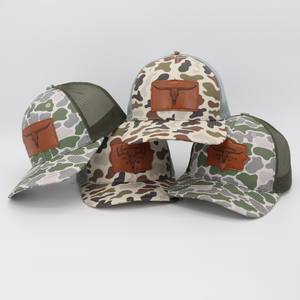 छलावरण शिकार स्नैपबैक 6 पैनल जाल गोरस कस्टम चमड़े के पैच लोगो कैप कपास की टोपी - Product Image 1