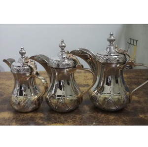 Modern Style Indian Metal Brass <b>Copper</b> Coffee Pot Dallah with Embossed Gold Finish Latest Home and Restaurant Use Souvenir - Product Image 5