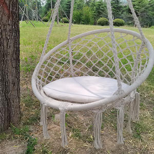 मैक्रेम स्विंग अंडे की कुर्सी-एकल सीटर हैमक प्राकृतिक कपास रस्सी के साथ - Product Image 6