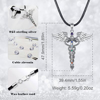 Changda 925 pendentif en argent Sterling symbole médical de la médecine bijoux infirmières accessoires collier pour médecin ou infirmière