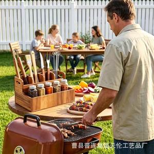 Wooden vintage cutlery <b>storage</b> <b>box</b>, restaurant knife and fork holder, <b>kitchen</b> condiment and miscellaneous item organizer. - Product Image 3