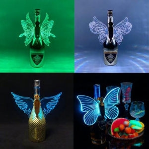 Bâton lumineux LED acrylique papillon avec effets scintillants et stroboscopiques pour bars et clubs - Product Image 2