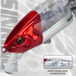 Leurre de pêche OEM 140 mm 25 g Jerkbait en plastique ABS, leurre suspendu à 2 articulations, leurres de pêche en forme de poisson, leurre Minnow - Product Image 4