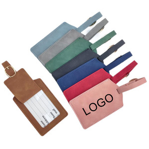 Etiqueta de <span class=keywords><strong>equipaje</strong></span> de cuero PU con logotipo personalizado o estampado en lámina plateada o dorada, bajo MOQ, <span class=keywords><strong>para</strong></span> venta al por mayor o personalizada, <span class=keywords><strong>para</strong></span> viajes - Product Image 1