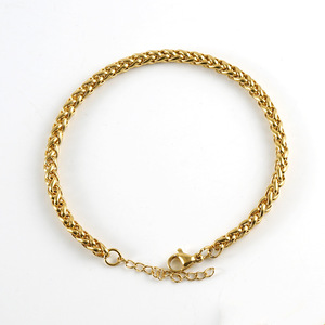 Nueva pulsera de cadena de <span class=keywords><strong>quilla</strong></span> de acero inoxidable transfronteriza estilo americano Retro Hip Hop apenado Punk Street color dorado para niños - Product Image 5