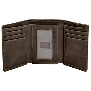 Portefeuille à trois volets pour homme, portefeuilles en cuir avec 8 emplacements pour cartes, 2 poches à monnaie et 1 emplacement transparent pour photo - Café - Product Image 1