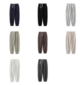 Pantalon de survêtement en coton pour hommes, taille élastique avec cordon de serrage, coupe décontractée, pantalon tricoté mi-lourd pour l'automne, 8 couleurs disponibles - Product Image 1