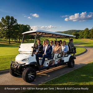 Véhicule de tourisme tout-terrain à essence 4 temps 300CC, 45 km/h, propulsion arrière, pneus tout-terrain, 7-8 places, pour hôtels, parcs, faible MOQ, OEM, ODM - Product Image 3