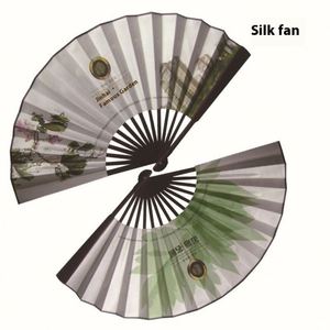 Éventails pliables portables en bambou et tissu, peints sur mesure, style chinois, pour mariages et festivals - Product Image 6