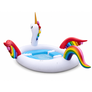 Île flottante <span class=keywords><strong>gonflable</strong></span> géante licorne de 495 cm avec pompe électrique et pagaie pour loisirs aquatiques en groupe - Product Image 2