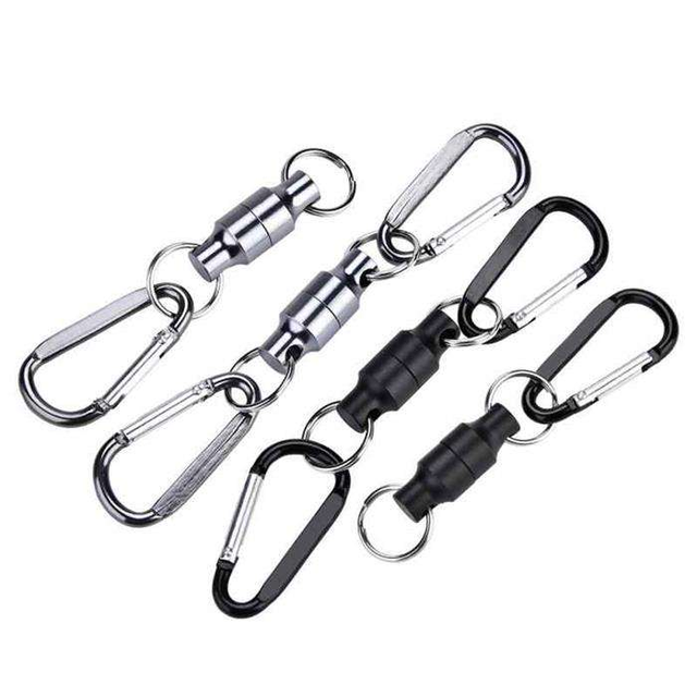 Carabiner Clip Aluminum Carabiners Magnetic Landing Holder Screw Locking Buckle Hook for Outdoor Camping Hiking