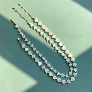 Collana Corta da Sposa con Perle Naturali Bianche a Forma di Stella e Cuore per Donna - Vendita all'Ingrosso - Product Image 3