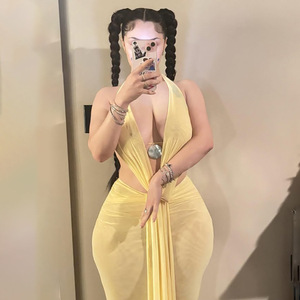 Ensemble deux pièces pour femmes, bleu clair, dos croisé, dos nu, extensible, maillot de bain, bikini, vêtements de plage - Product Image 3