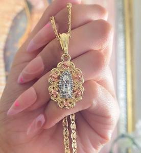 Joyerí<span class=keywords><strong>a</strong></span> religiosa personalizada Chapado en dos colores corazón <span class=keywords><strong>Virgen</strong></span> Marí<span class=keywords><strong>a</strong></span> <span class=keywords><strong>Guadalupe</strong></span> COLLAR COLGANTE joyerí<span class=keywords><strong>a</strong></span> - Product Image 3