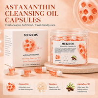 Capsules d'huile d'astaxanthine à marque privée, démaquillant format voyage, capsules nettoyantes profondes pour le visage, soins de la peau OEM ODM 30 pièces, huile pour la peau