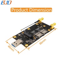 Konektor USB 3.0 NGFF M.2 B Key Adaptor Modem Nirkabel 2 Slot Kartu Nano SIM dengan Antena Ganda untuk Modul 5G 4G LTE WWAN