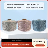 Fil creux en polyester Tuyi, mélange or et argent, 3.7-4.5 fils, pour tricot à la main, sacs et poupées Ours Violent, DIY fait main
