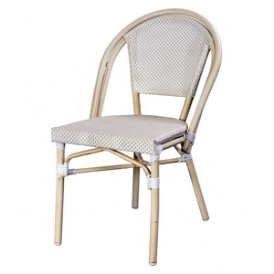 Chaise de salle à manger en rotin empilable en aluminium loisirs Portable jardin Restaurant empilable en plein air <span class=keywords><strong>Paris</strong></span> café Bistro - Product Image 1