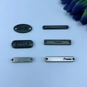 Targhe metalliche in lega etichetta badge crinoline tag pins per vestiti rifilatura e accessori per cucire bottoni personalizzati