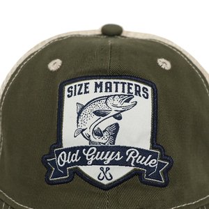 Bonne qualité personnalisé tissé Patch Logo été extérieur respirant Gorras hommes chapeaux de pêche Vintage 112 6 panneau coton casquettes de camionneur - Product Image 6