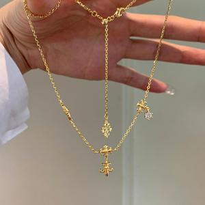 Collier en argent pur S925, nouveau style chinois, jade dynamique, cordon de serrage, pendentif à franges, sensation haut de gamme, émeraude taillée en forme de goutte d'eau, or - Product Image 3