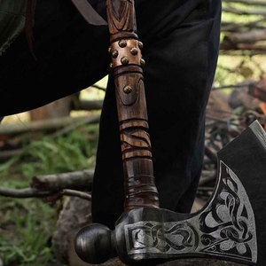 Handmade <b>Viking</b> Style Decorative <b>Axe</b> with Wooden Handle for Outdoor Use Collection <b>Viking</b> <b>Axe</b> With Customized Color And Size - Product Image 3