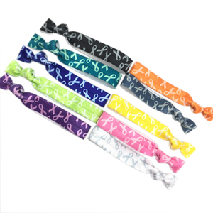 200 Uds concientización sobre el cáncer de mama banda elástica para el cabello al por mayor cinta Rosa lazo para el cabello pulsera niñas coleta titular accesorios para el cabello - Product Image 2