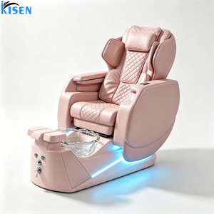 เก้าอี้นวดทำเล็บเท้าสปาหรูหราทันสมัย KISEN สำหรับร้านทำเล็บ สีชมพู - Product Image 1