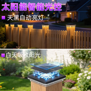 Hua Enxing ZT05 Outdoor <b>Solar</b> Pillar <b>Light</b> Tricolor for Villa <b>Garden</b> <b>Fence</b> Railing - Product Image 3