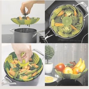 Customizable Logo Household Kitchen Portable Plastic Food <b>Steamer</b> Multi-Functional Folding Silicone Vegetable <b>Steamer</b> Basket - Product Image 2