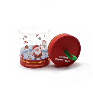 Biodegradable Customized <b>Round</b> Cylinder <b>Box</b> Paper Tube Packaging Food-grade PET for Christmas <b>Gift</b> Apple Candy Chocolates Candle - Product Image 6