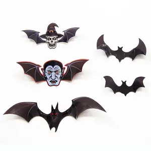Hot Product 12pcs Halloween 3D Bats Decoration Different Sizes Realistic PVC Scary Black Bat Home Decoration Wall Sticker
