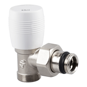 Valvola di Controllo Angolare Serie Italia 1/2\" con Passo 24x19, Azionamento Manuale per Tubi in Rame e Multistrato - Product Image 1