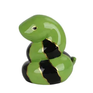 Snake shaped Ceramic Piggy Bank, Custom 3D Animal Ceramic coin bank at any color & shape