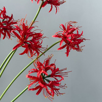 Bunga Lili Laba-laba Merah Sutra Buatan Simulasi Tinggi C173 untuk Rumah, Pernikahan, Natal, Lycoris Radiata, Manjusaka, Bunga Equinox