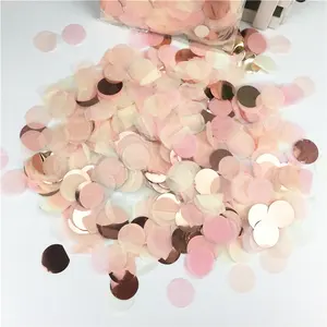 Confettis en papier pour cérémonie, décoration de Table de mariage, de fête d'anniversaire, couleur Champagne Rose et or, 50 pièces