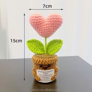 Maceta de Flores de Girasol en Miniatura de Ganchillo al por Mayor, Regalo Positivo de Incentivo para Graduación o Pascua, Decoración de Escritorio Navideña - Product Image 5