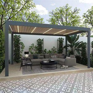 Système d'ombrage motorisé <span class=keywords><strong>de</strong></span> persienne <span class=keywords><strong>de</strong></span> gazebo en aluminium à télécommande à capteur intelligent Couverture <span class=keywords><strong>de</strong></span> pluie <span class=keywords><strong>de</strong></span> piscine automatique - Product Image 1