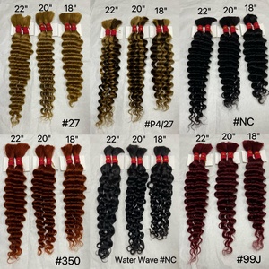 Extensiones de Cabello Humano Virgen Indio Ondulado Profundo sin Trama, a Granel, Precio Económico para Trenzas - Venta al por Mayor - Product Image 6