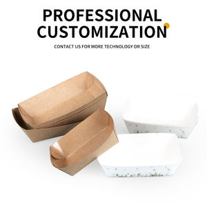 <span class=keywords><strong>Plateau</strong></span> à collation <span class=keywords><strong>jetable</strong></span> bon marché contenant du papier avec logo personnalisé pour salade de hot-dog takoyaki <span class=keywords><strong>plateau</strong></span> rectangulaire de bateau en kraft pour restaurant - Product Image 4