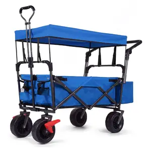 Camping faltbarer Garten-Trolley 80 kg faltbarer Wagen-Wagen Großhandel Outdoor-Strand mit 4 Rädern faltbarer Komplement-Trolley Kartonbox