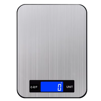 Balance de cuisine électronique intelligente en acier inoxydable avec alimentation par piles pour usage domestique, précision 5 kg/1 g, pesage alimentaire et support OEM
