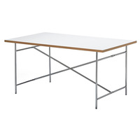 Bureau rectangulaire en acier inoxydable de style Bauhaus du milieu du siècle, table écologique pour studio, salle à manger, bureau, maison