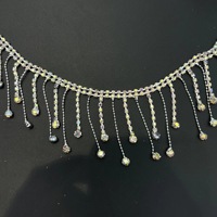 Chaussures Accessoires Chaîne Métallique Cristal Strass Coupe Garniture Frange Court Gland Pendentif À Coudre