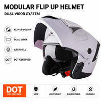 Casque de moto modulable intégral à visière relevable, certifié ABS DOT, double visière, déverrouillage rapide, pour adulte