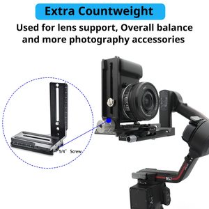Ya pelat pelepas cepat kamera Horizontal Vertikal braket bentuk L aluminium untuk Zhiyun Weebill S Crane <span class=keywords><strong>2</strong></span> <span class=keywords><strong>3</strong></span> Stabilizer Gimbal - Product Image 4