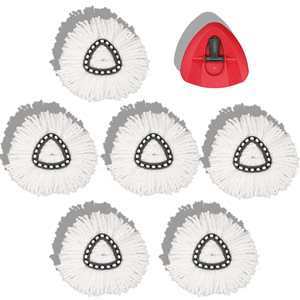 Repuesto de Mopa de Microfibra Reutilizable, Cabezal de Repuesto para Mopa <span class=keywords><strong>Vileda</strong></span> O-cedar <span class=keywords><strong>Easy</strong></span> Wring, Almohadillas Triangulares para Mopa Húmeda - Product Image 2
