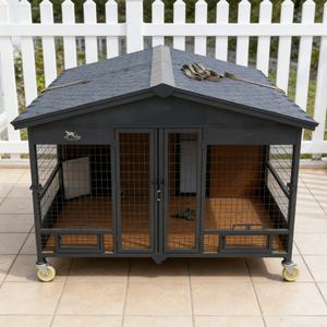 Caseta para Perros Estilo Granja Rústica para Exteriores - Techo a Dos Aguas con Cúpula para Propiedades Rurales - Product Image 6