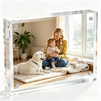 Cadre photo personnalisé en acrylique transparent double face, impression UV, format 2x6 A0, pour billets de banque, magnétique, 4x6, pour photos